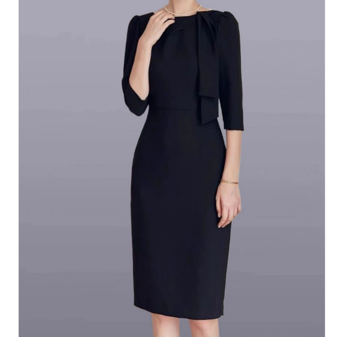 丽姐服饰—OP1912-24秋季新款时尚修身优雅显瘦包臀连衣裙