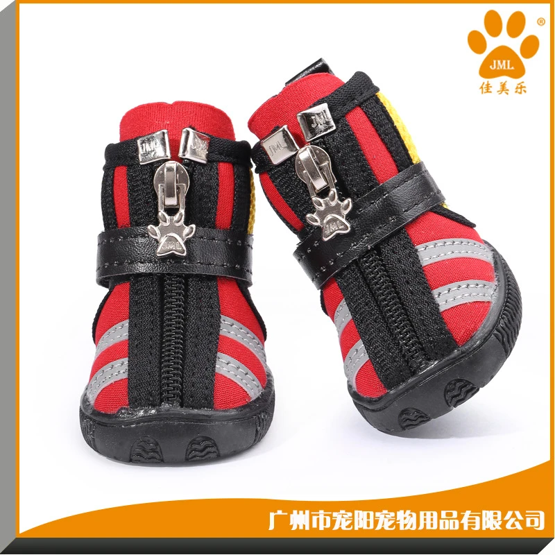 宠物用品宠物鞋反光条纹小型犬狗鞋 欧美风防滑狗鞋子 透气网狗鞋