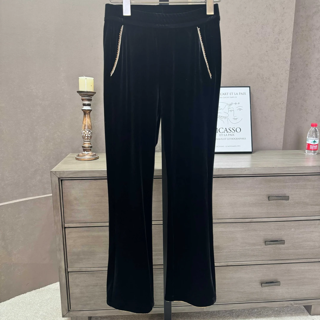 3537裤子显瘦百搭运动气质休闲时尚简约黑色垂感