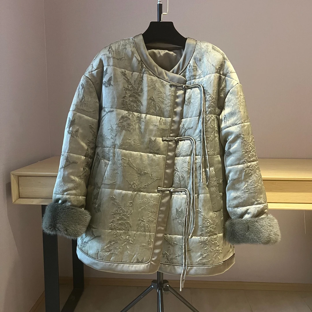 002353新中式国风上衣时尚女士复古宽松保暖百搭（42）