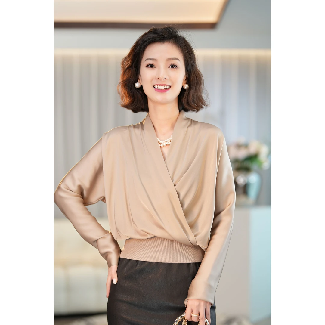 西子/"芙拉小姐"桑蚕丝衬衣光泽感收腰显瘦贵气质感上衣/SYZZ026