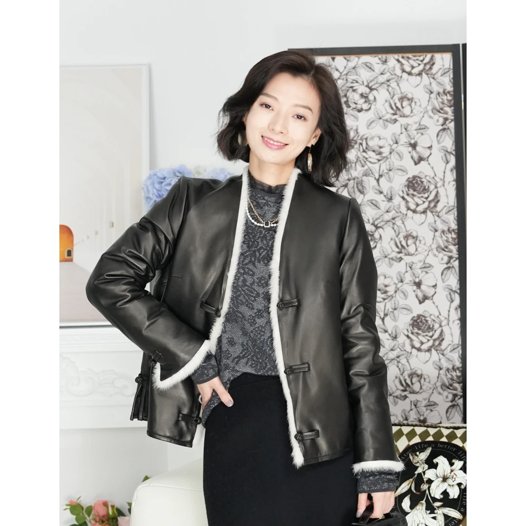 西子/ 中式棉袄时尚百搭大气冬季保暖加厚设计师款黑色外套/1229