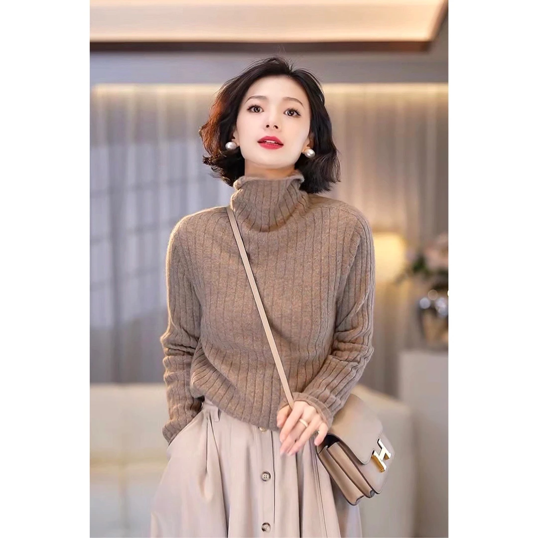 西子/通勤极简半高领长袖山羊绒针织衫百搭时尚秋冬宽松/MSAY001