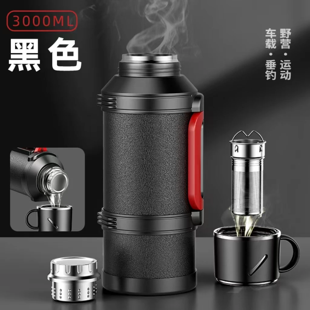 【6斤全钢壶】WEISS/正品唯水316保温壶户外大容量旅行壶便携车载黑