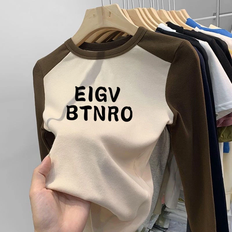 儿童柔软德绒打底衫秋冬男女童拼接印花长袖上衣加厚保暖圆领绒衫