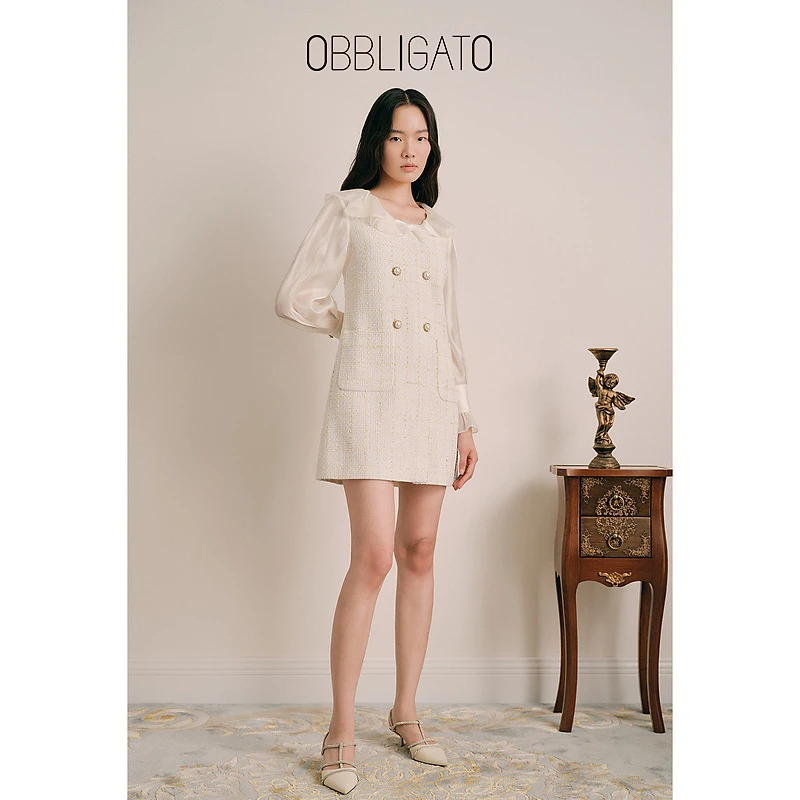 OBBLIGATO奥丽嘉朵秋季1C63305360专选拼接优雅连衣裙