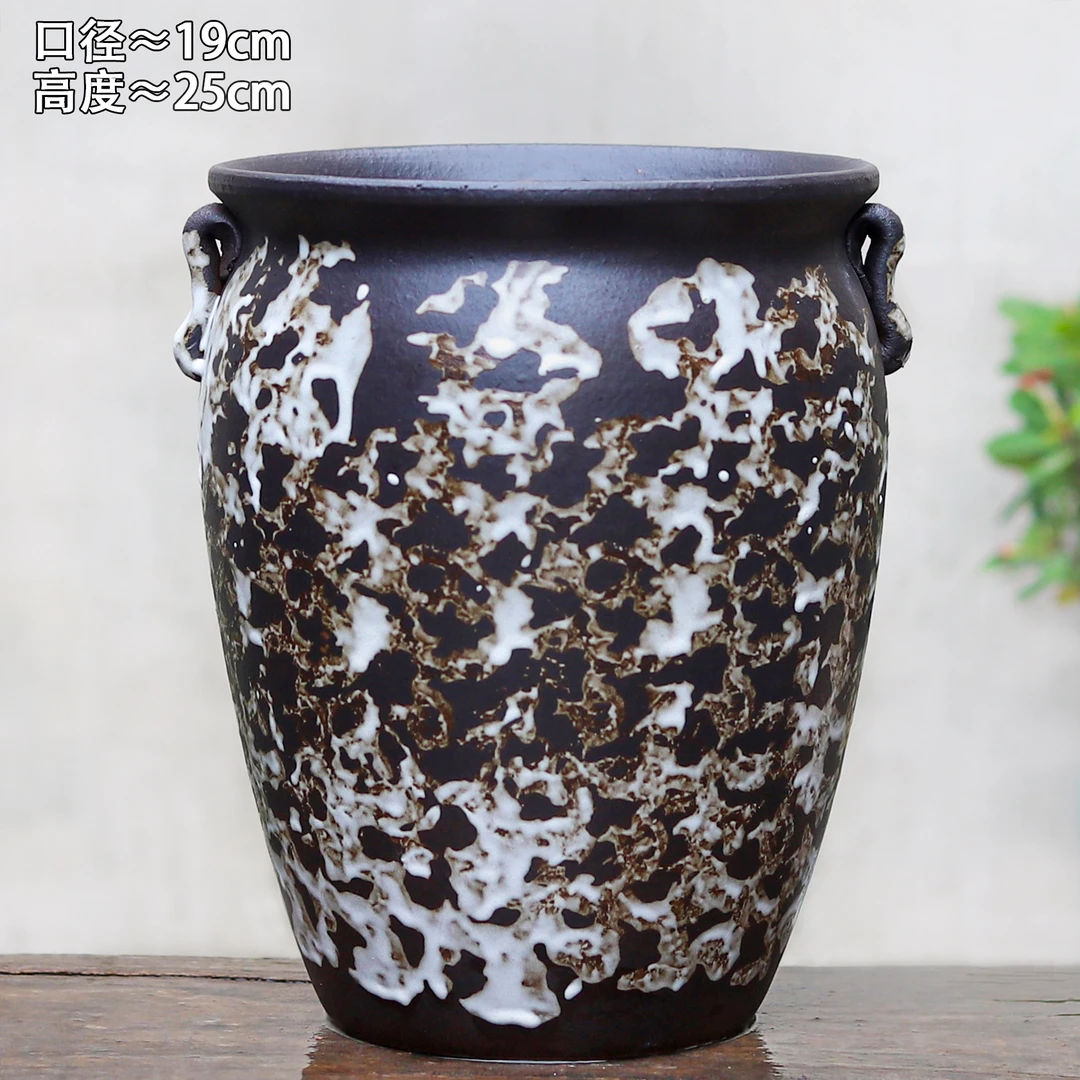 双耳创意侘寂多肉花盆法师老桩三角梅透气不烂根绿植手工粗陶盆