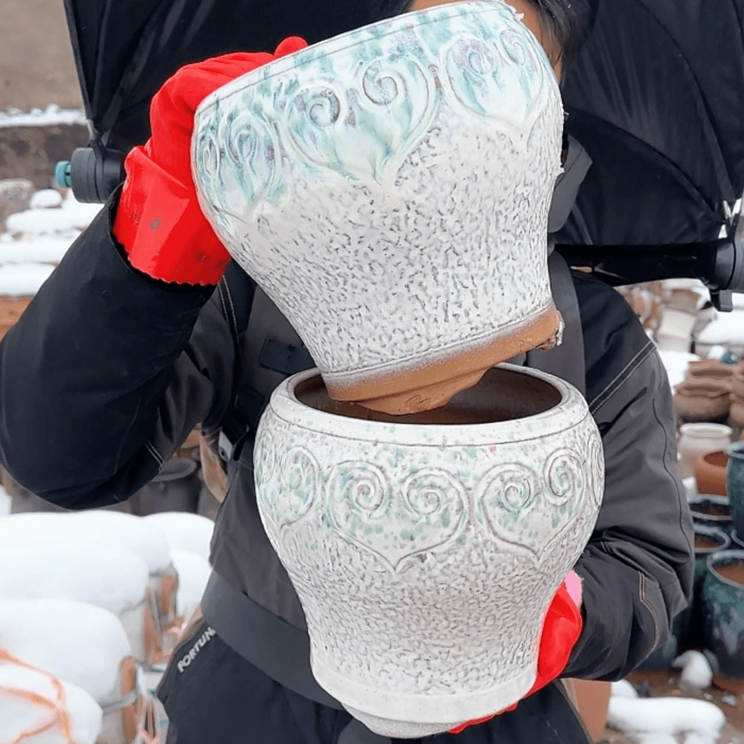 【闪购商品】紫砂花盆如意口18高20