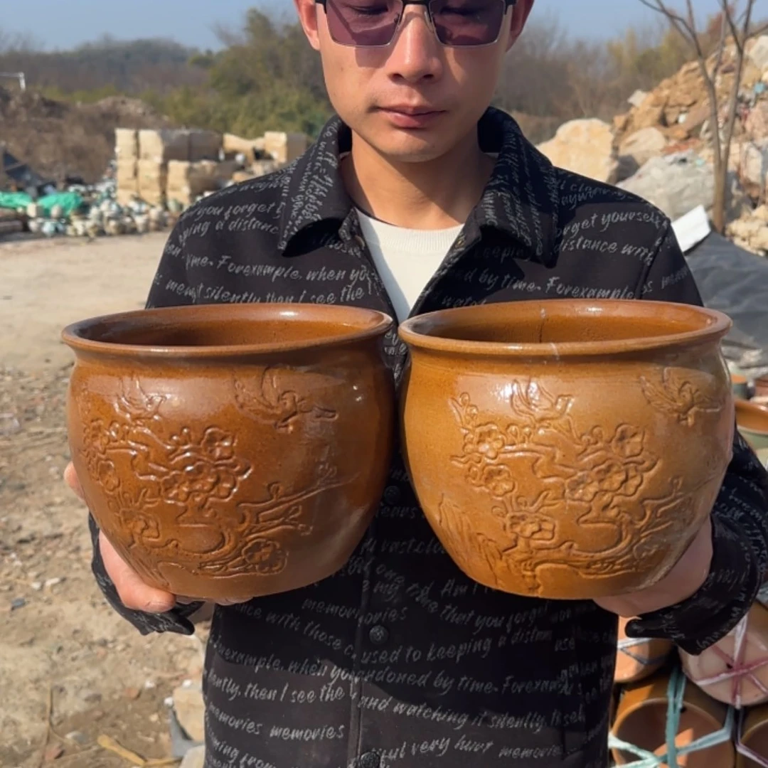 【闪购商品】紫砂花盆口20高17(喜上眉梢两个