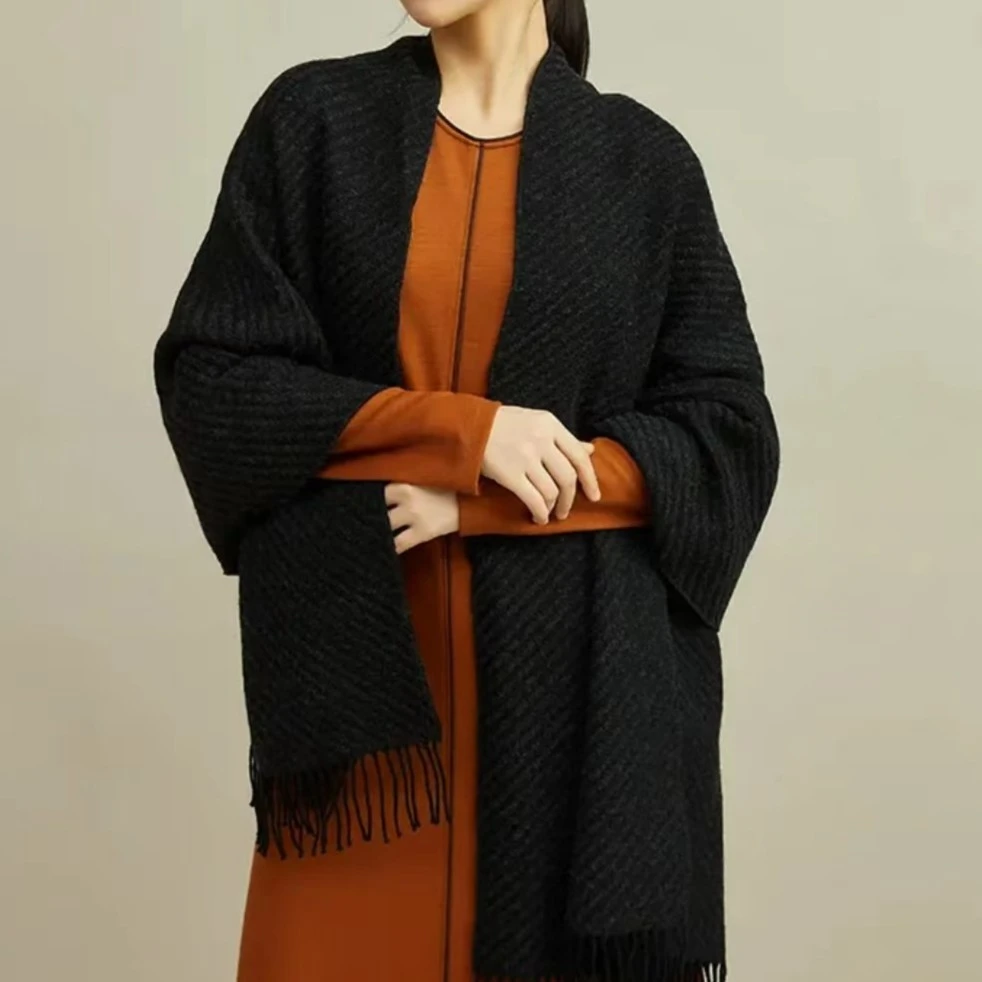 AMASS/阿玛施秋冬时尚洋气百搭气质羊毛纯色格纹编制围巾合集女士