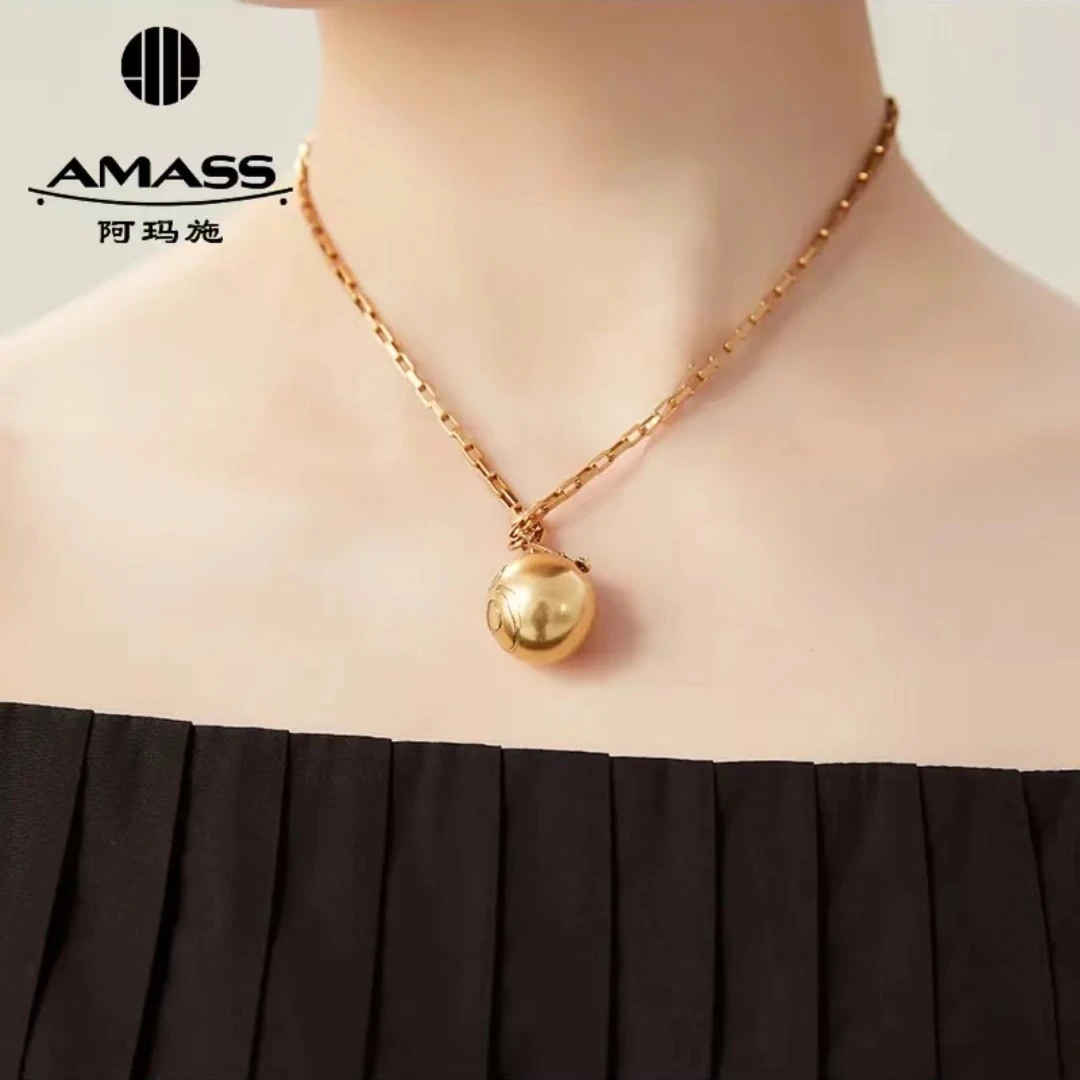 AMASS/阿玛施 合金项链 时尚素款百搭吊坠笑脸圆球项链5900462