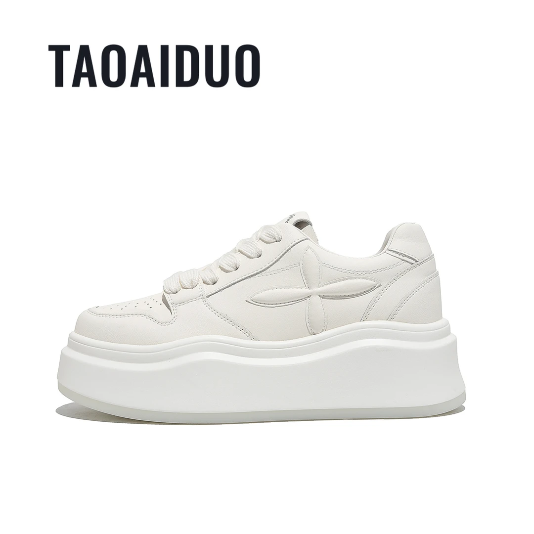 【阿布美鞋●棉花糖】增高6cm春季新款女士休闲板鞋小白鞋66003-5