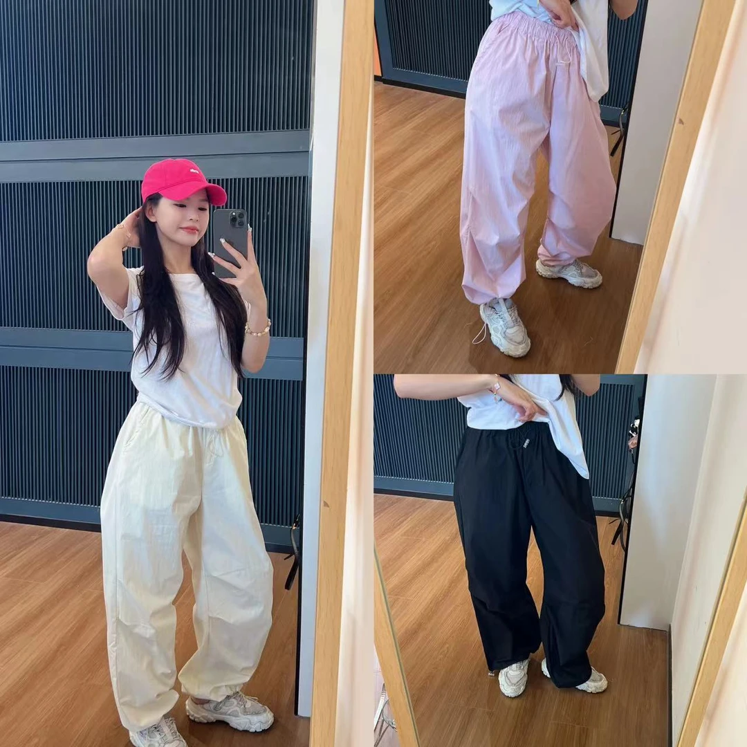 xxxwxz王希之  3色膝盖压褶抽绳休闲工装裤#12646