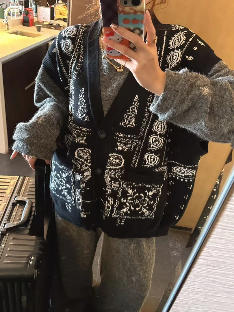 xxxwxz王希之  慵懒风针织纯色马夹V领系扣百搭无袖上衣#z1201