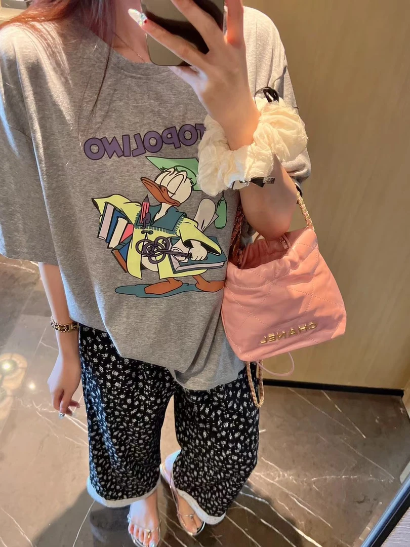 xxxwxz王希之  荧光唐老鸭 ~灰色短袖T恤#12642