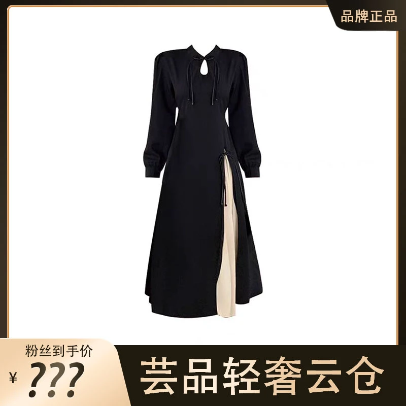 (现货)(80-200斤)复古高级感显瘦连衣裙秋季新款别致裙子1356
