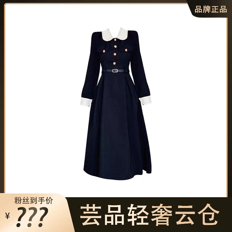 （80-200斤）大码胖mm新款赫本风法式黑色显瘦连衣裙女（送腰带）1569