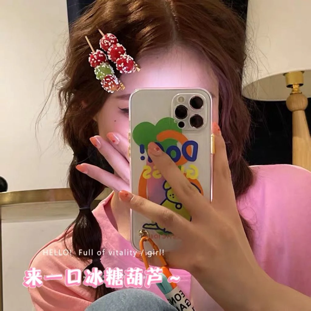 新年仿真食物糖葫芦串可爱刘海趣味夹子发卡发夹边夹侧边发饰女