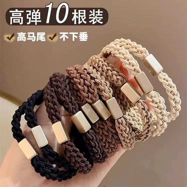 加粗编织发绳女简约高弹力扎头发马尾橡皮筋头绳2023新款发圈头饰
