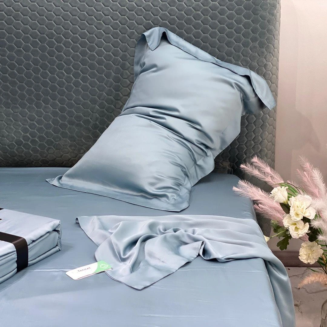 纯色简约100支兰精天丝枕套单品纯色枕套单人夏季丝滑裸睡枕头套
