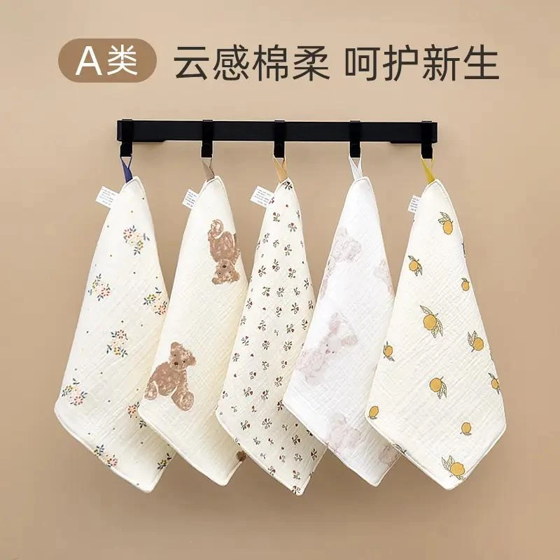 小方巾新生婴儿棉超柔a类0一3月洗脸纱布儿童专用口水巾新生儿