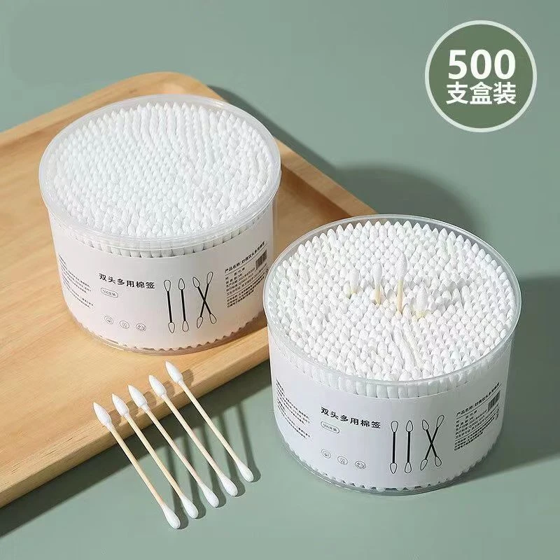 【一盒装500支】家用多功能一次性罐装无菌优质棉签棒