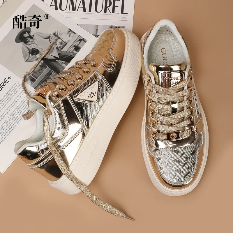 GUCL男鞋2024秋季新款时尚休闲鞋纯手工潮流透气百搭时尚休闲板鞋