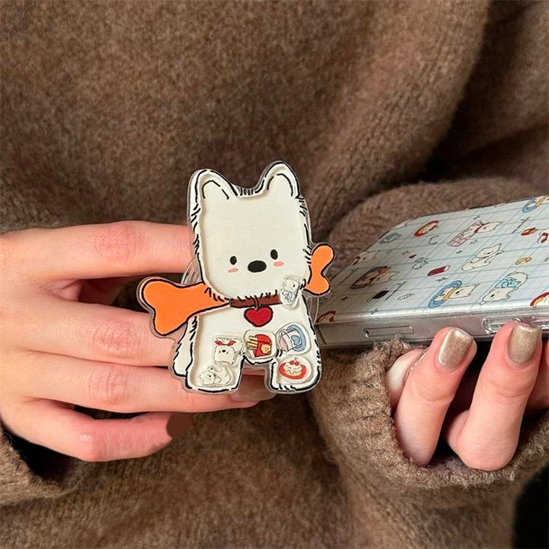 格子蓝西高地摇摇乐支架适用苹果16高透手机壳华为vivo小米14oppo