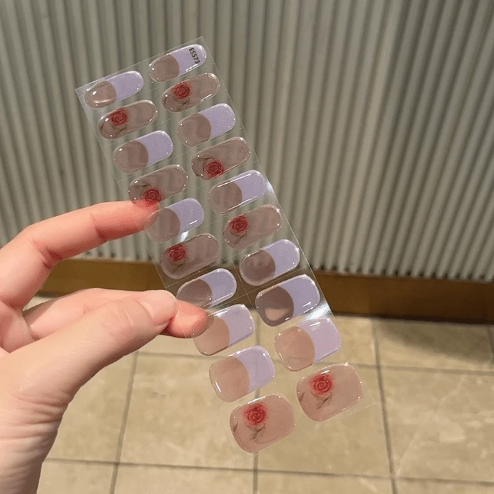 【ES573】半固化凝胶uv半烤美甲贴指甲贴片照灯变硬穿戴甲
