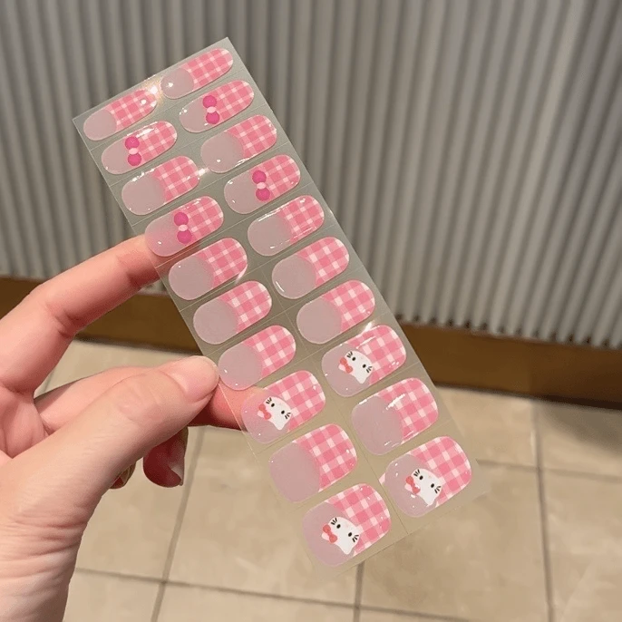 【ES795】半固化凝胶uv半烤美甲贴指甲贴片照灯变硬穿戴甲