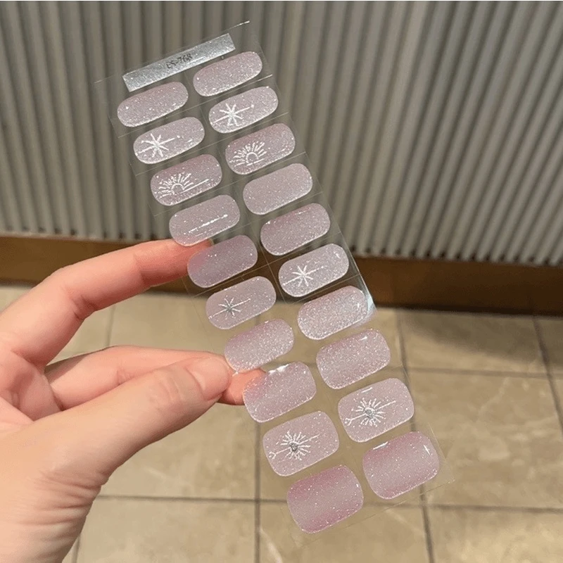 【ES768】半固化凝胶uv半烤美甲贴指甲贴片照灯变硬穿戴甲
