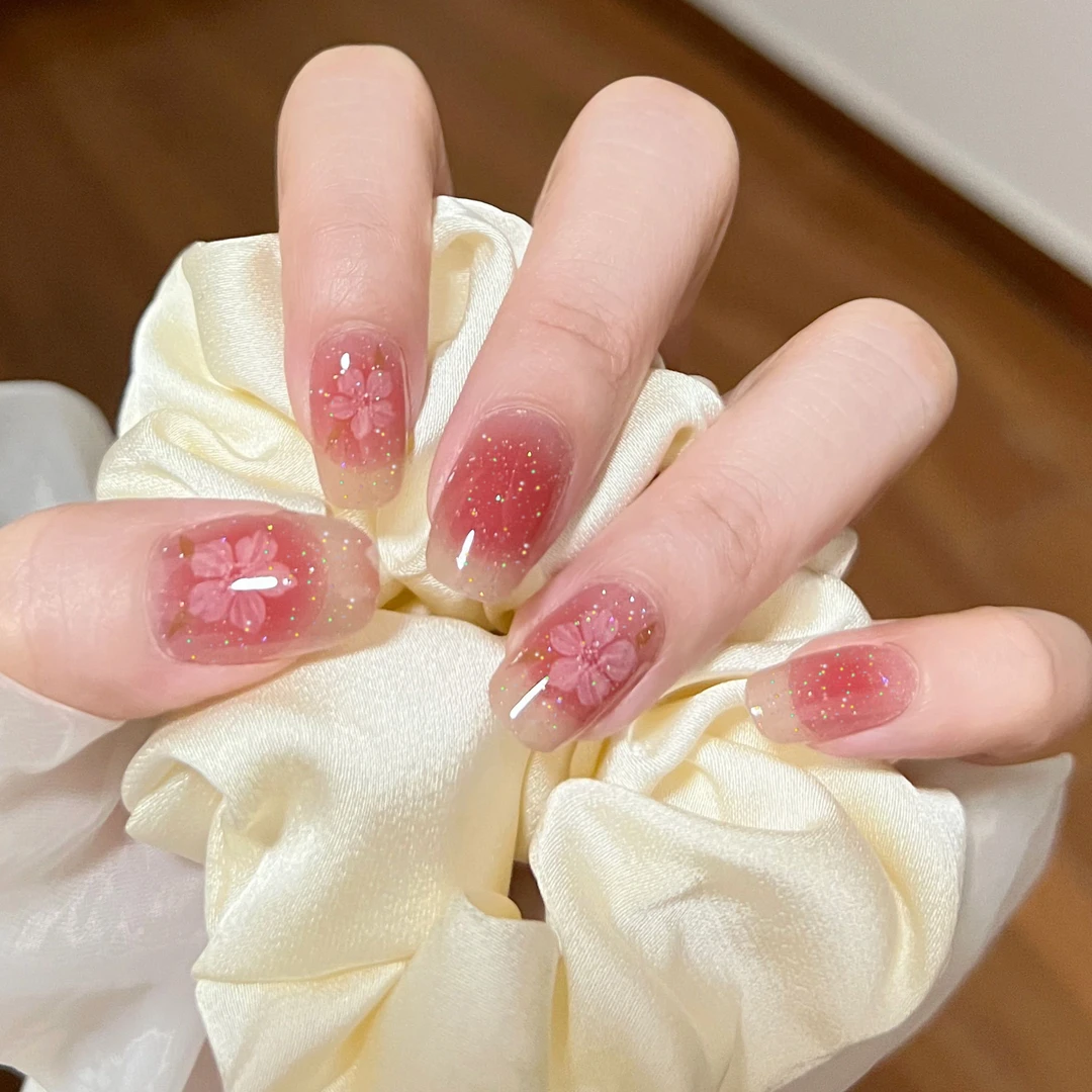 【ES479】半固化凝胶uv半烤美甲贴指甲贴照灯变硬穿戴甲穿戴式