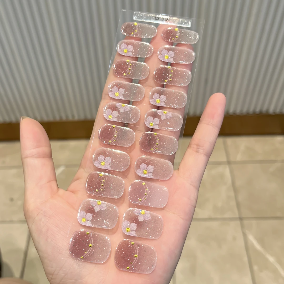 【ES328特价】半固化凝胶uv半烤美甲贴指甲贴片照灯变硬防水穿戴甲