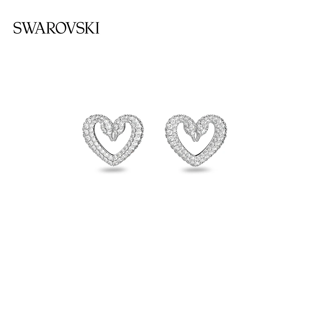Swarovski/施华洛世奇 合金仿水晶耳饰 爱意礼物天鹅耳钉时尚轻奢