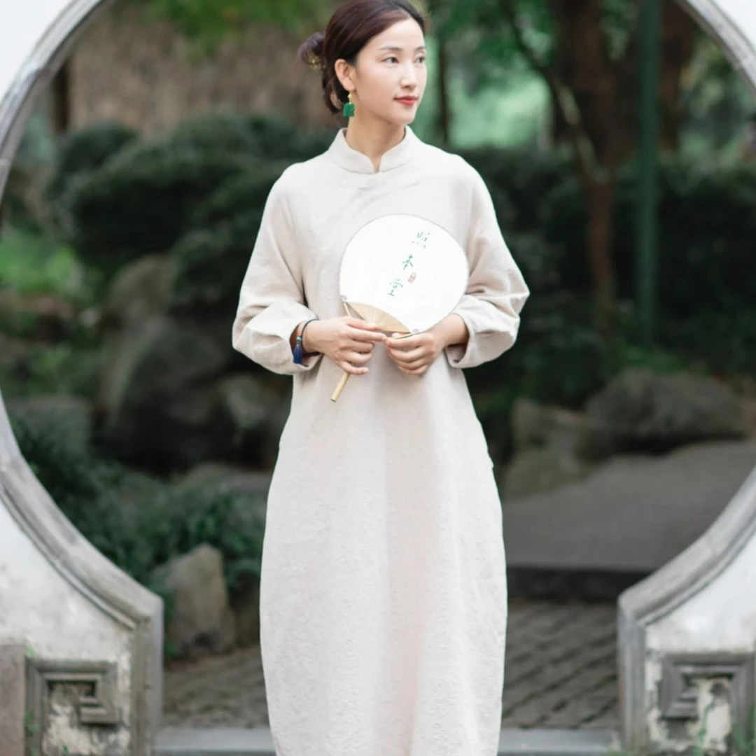 照本堂秋冬款暗纹提花袍子连衣裙特价w32193