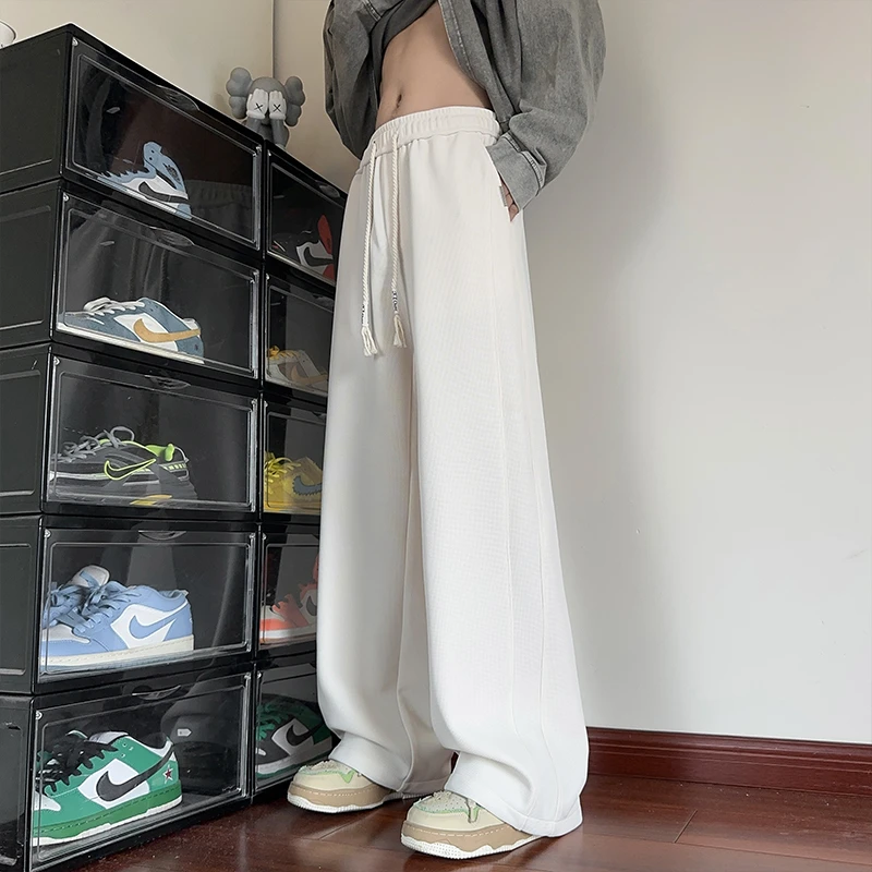 纪珀汀重磅休闲裤男秋季复古宽松直筒裤子阔腿休闲运动裤HK324843