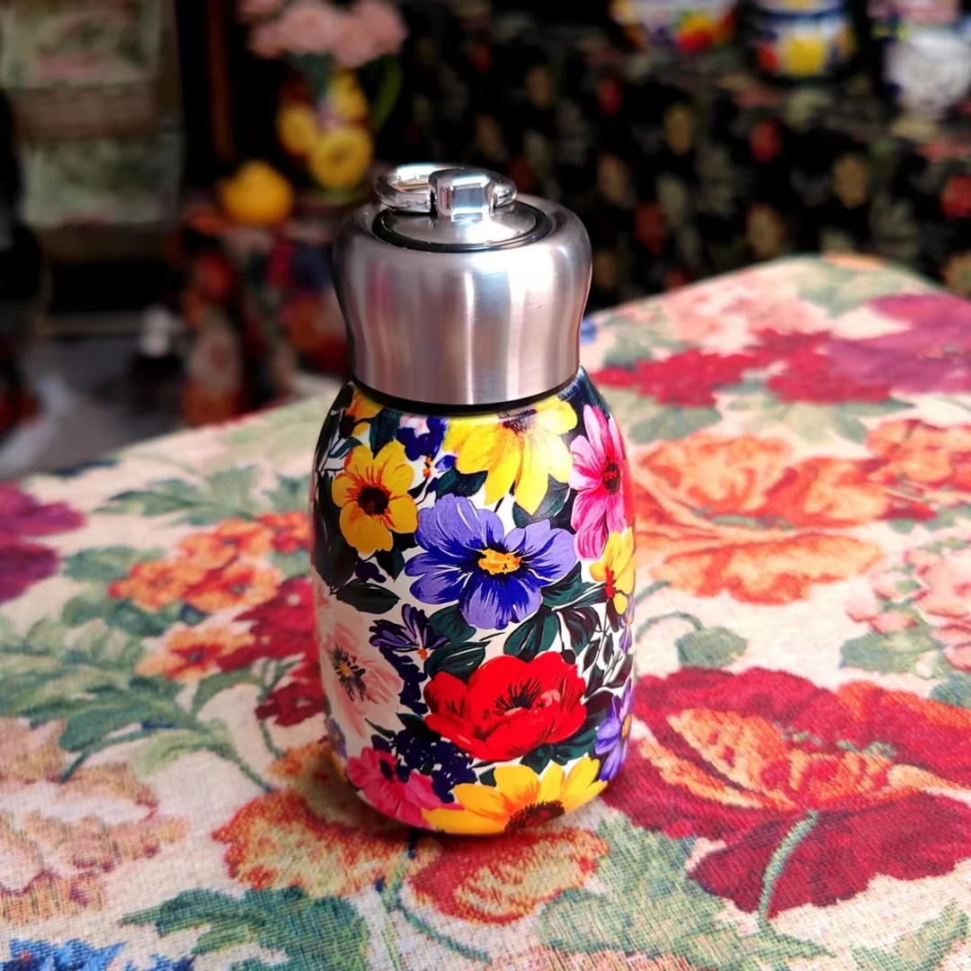 【700万粉丝庆典】保温杯新款大花水杯便携316内胆高颜值保温水杯