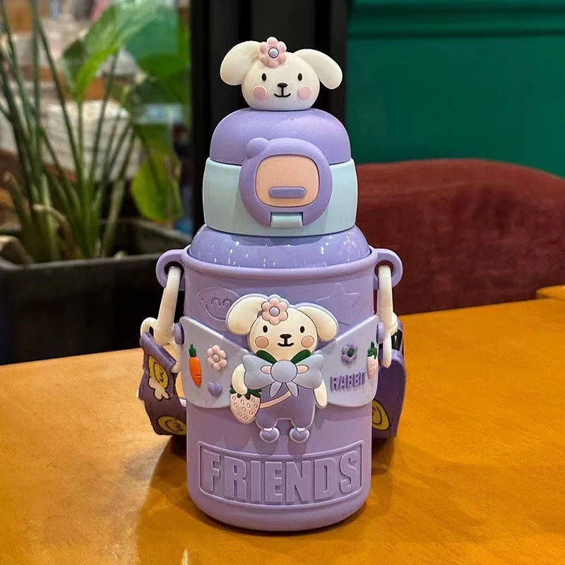 【暖姐专属】3-12岁吸管保温杯 幼儿园女孩可爱水杯 防摔便携儿童杯