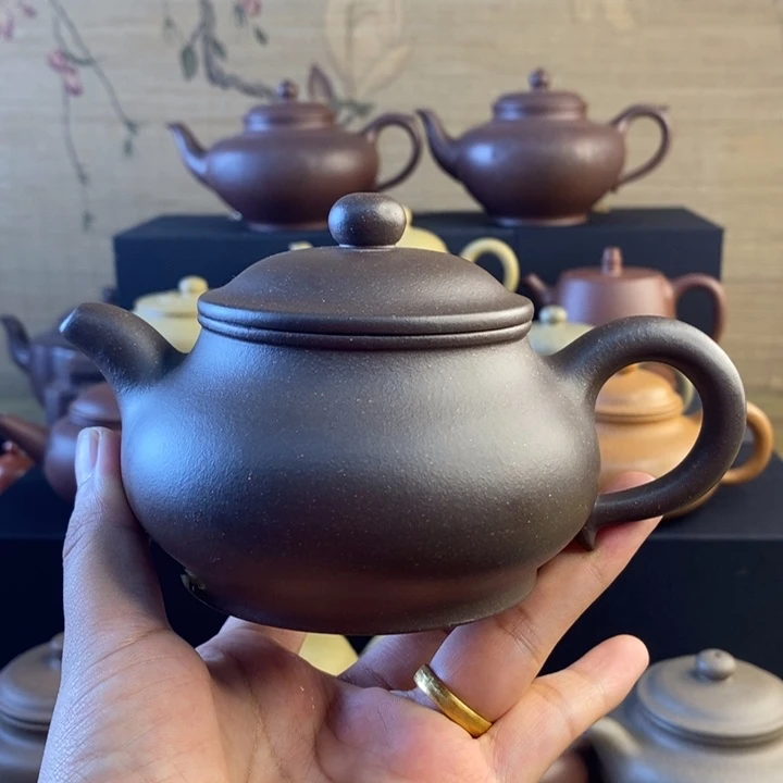 紫泥茶壶清货价四号井深井老紫泥精工半手容量260毫升左右