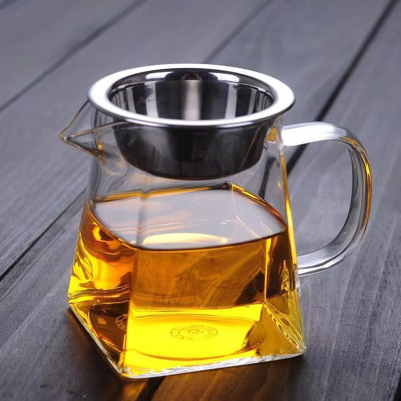 【加厚玻璃公杯】高硼硅耐热龙胆直身四方公道杯大容量带滤网泡茶