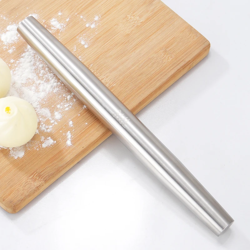 316食品级不锈钢擀面杖家用厨房打面棒杆饺子皮神器抗菌烘焙工具