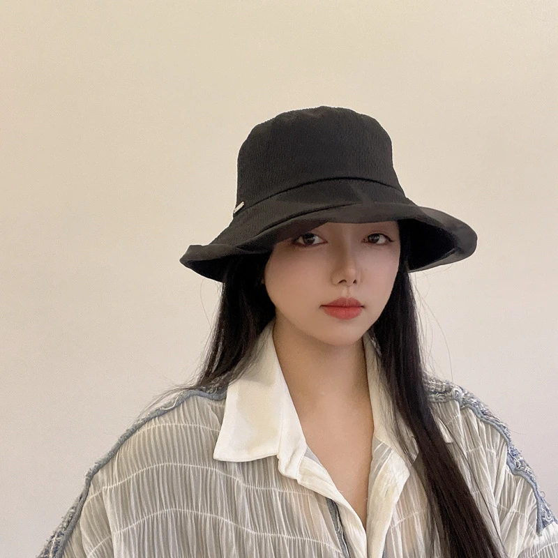 D法式轻奢网纱宽檐渔夫帽盆帽女士春夏防晒出游度假647