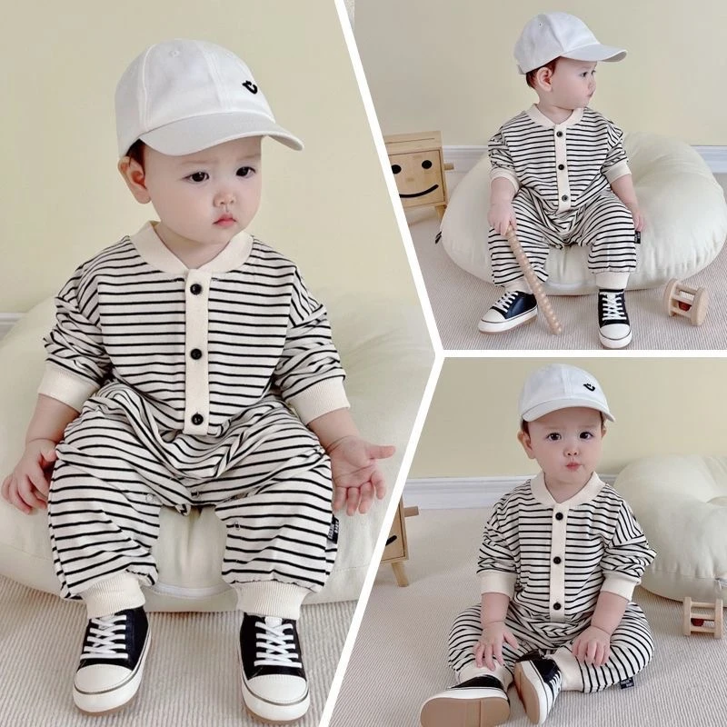 春秋婴幼儿衣服长袖睡衣洋气宝宝秋装外出服0-12个月婴儿装连体衣