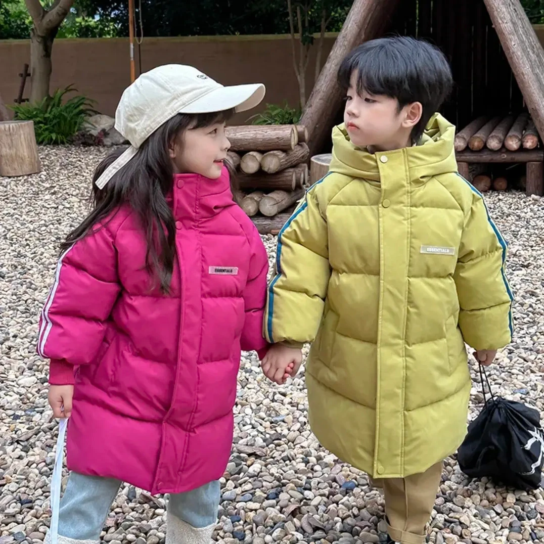 冬季儿童棉服中长款加厚保暖中大童外套宝宝韩版过膝男女童棉衣潮
