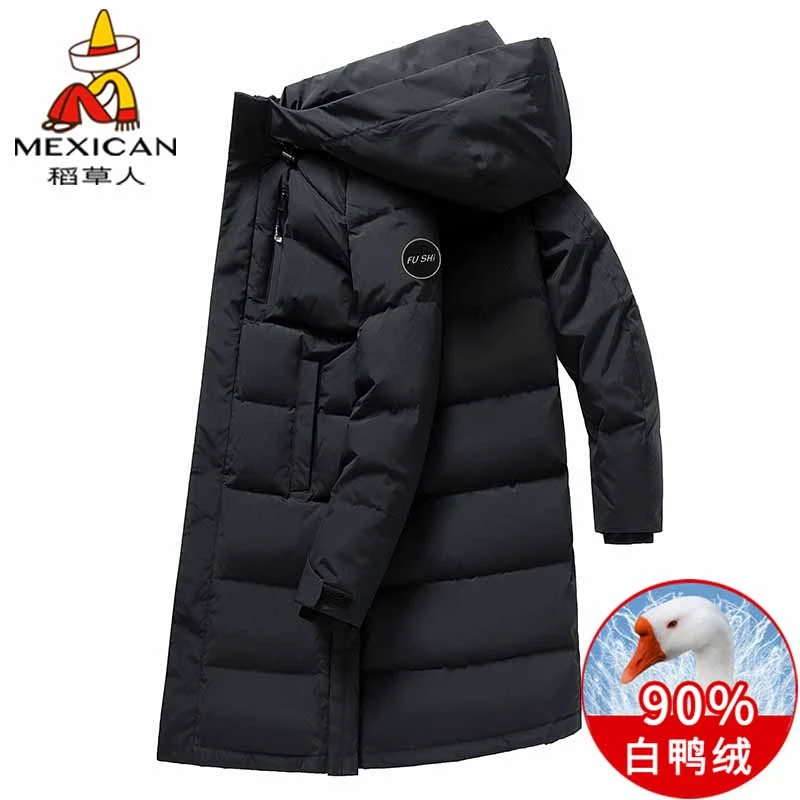 稻草人高端情侣羽绒服2025年男士中长款加厚保暖90白鸭绒爆款外套