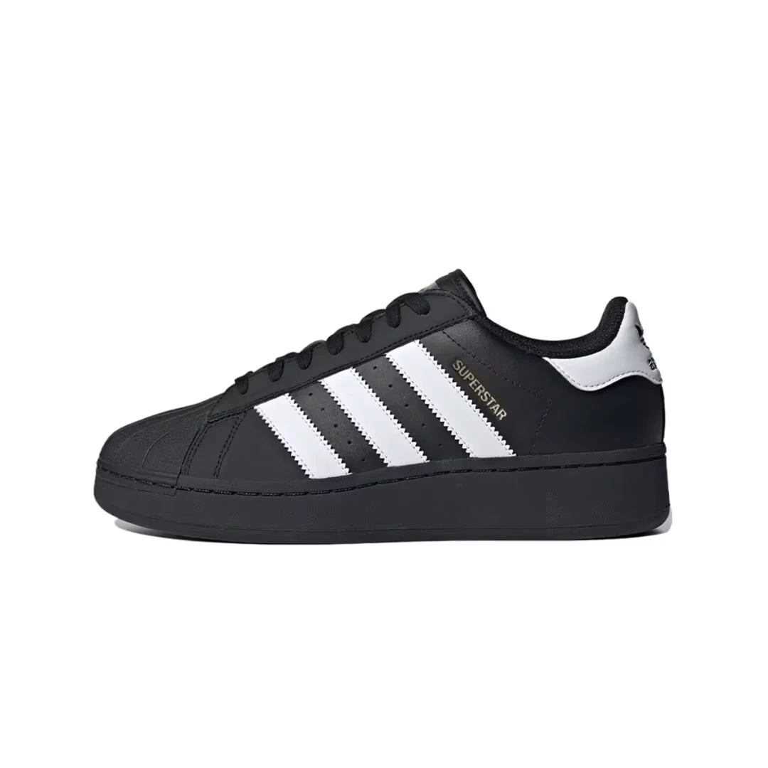 adidas/阿迪达斯Superstar厚底黑色金标贝壳头IG9777