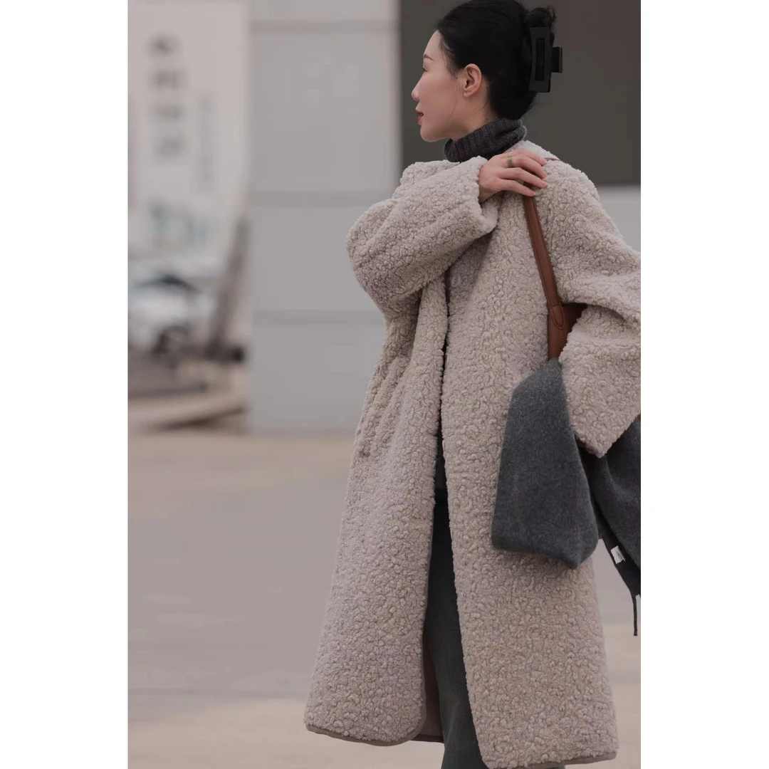 韩系慵懒百搭羊羔毛外套