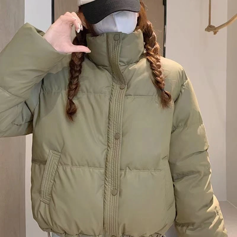 反季清仓冬季加厚女棉服外套短款免洗宽松休闲时尚保暖立领