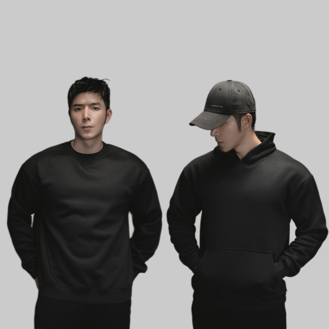 新款480克奥粒绒加绒加厚纯色圆领/套头卫衣运动健身上衣运动玩咖