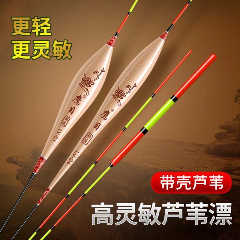 鹰目高灵敏度带壳芦苇浮漂轻口鲫鱼漂清晰醒目加粗尾底钓鲫鱼漂